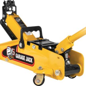 Performance Tool W1640 2-1/2 Ton Garage Jack, (5,000 lbs.) 5-15.5-Inch Lift, Swivel Casters, For Cars/Trucks