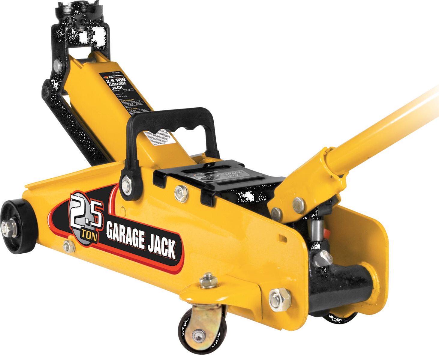 Performance Tool W1640 2-1/2 Ton Garage Jack, (5,000 lbs.) 5-15.5-Inch Lift, Swivel Casters, For Cars/Trucks