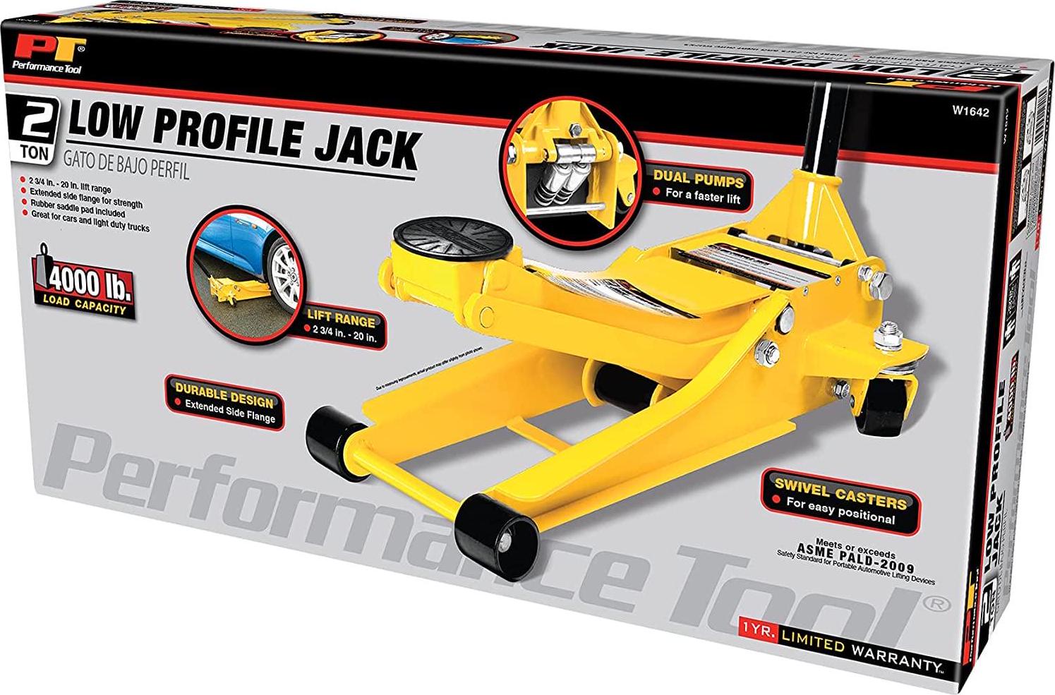 Performance Tool W1642 Professional Low-Profile Swiveling Floor Jack, 2-Ton Capacity, Lift Range 2-3/4-Inch to 20-Inch - Image 6