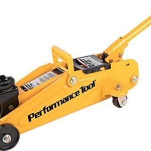 Performance Tool W1606 2-Ton Capacity Compact Trolley Jack - Carrying Handle, 4,000 Lbs. Capacity, Swivel Casters - Yellow