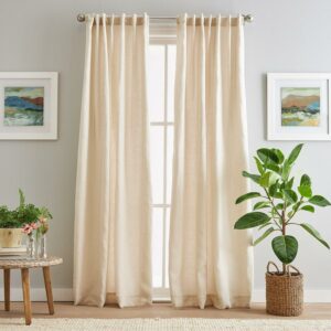 Peri Home 100% Linen Backtab, Color Linen, 50" x 84", Panel Pair