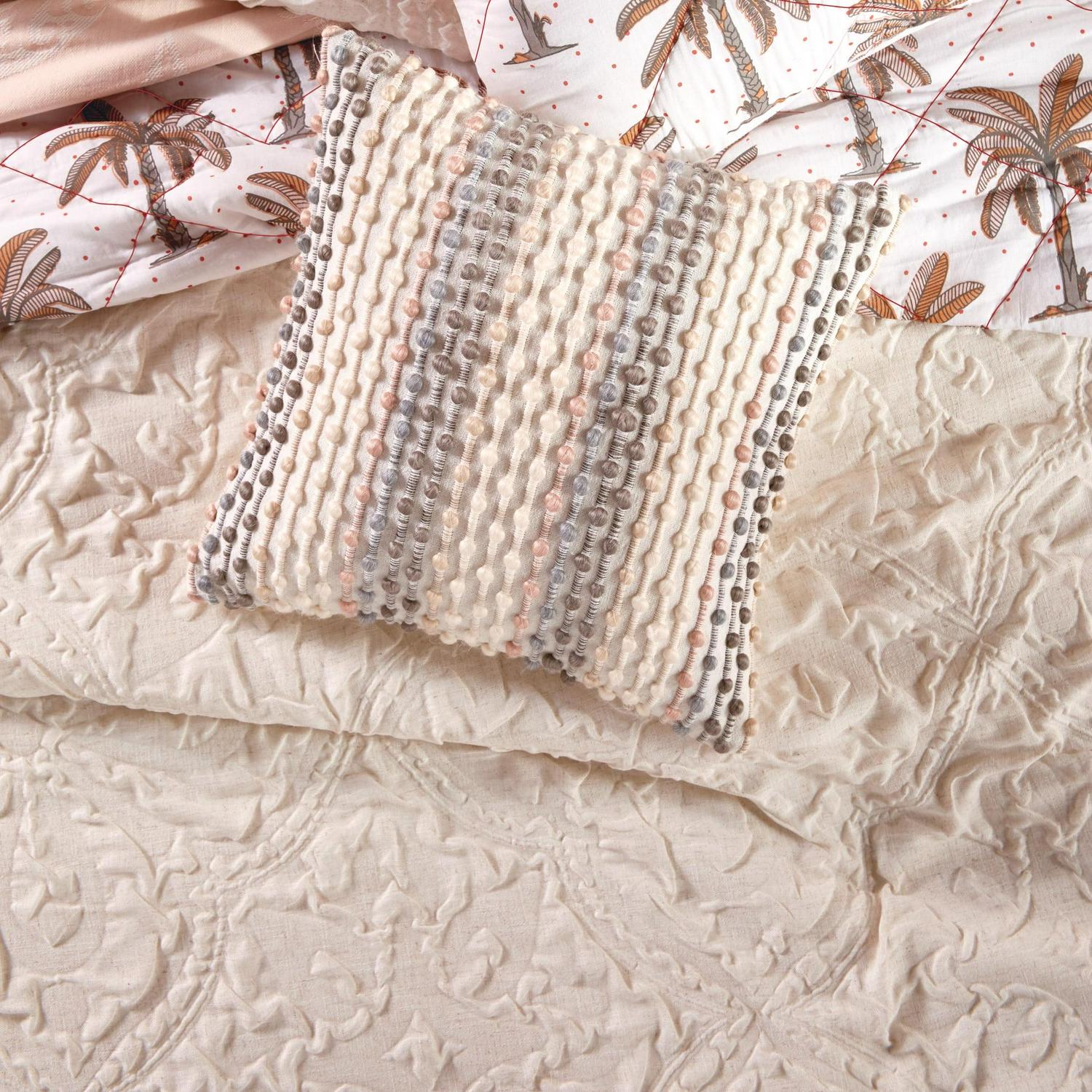 Peri Home Vintage Tile 3 Piece Full/Queen Comforter Set, Linen, Cotton, Microsculpted, Polyfill, Adult - Image 4