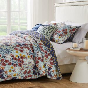 Perry Cotton-Rich Mid-Century Modern Botanical Print Quilt Set, 2-Piece Twin/Twin XL
