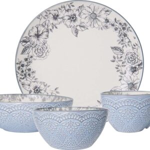 Pfaltzgraff Gabriela Gray 16-Piece Stoneware Dinnerware Set, Service for 4 - ,Gabriela Grey