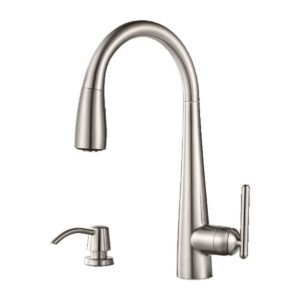 Pfister GT529SMS Lita 1-Handle Pull-Down Kitchen Faucet with Soap Dispenser in Stainless Steel