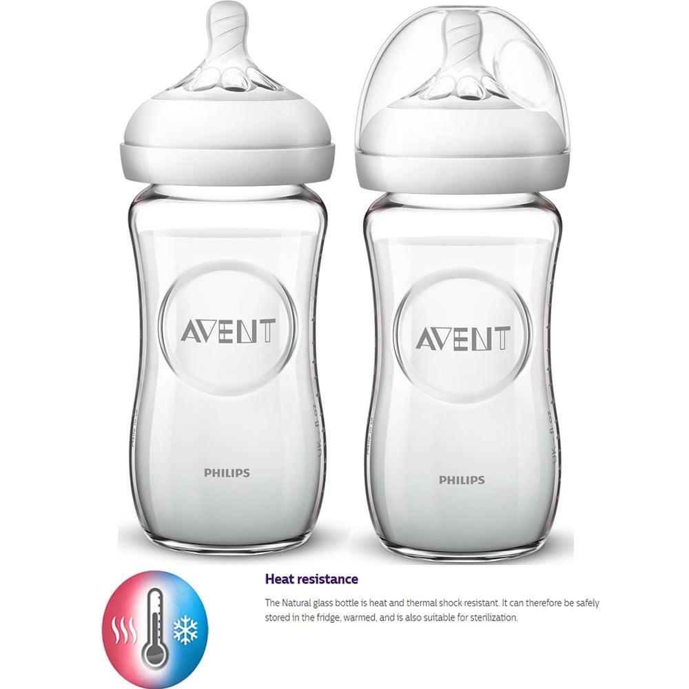 Philips Avent Natural Glass Bottle Baby Gift Set, SCD201/01 - Image 3
