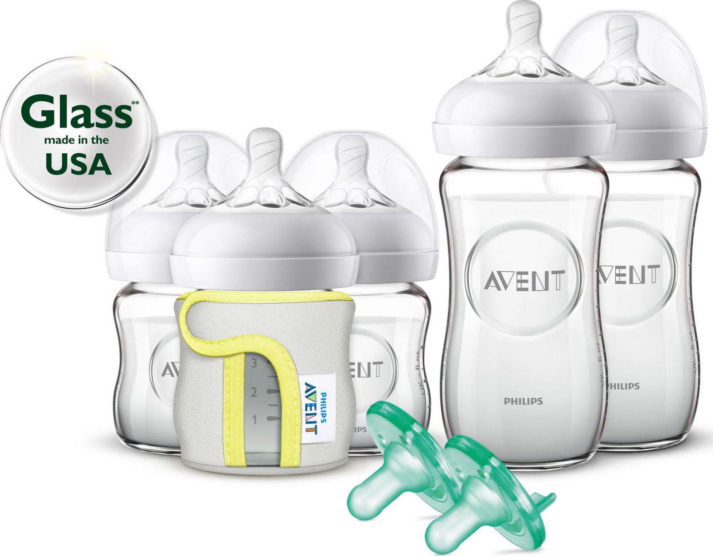 Philips Avent Natural Glass Bottle Baby Gift Set, SCD201/01