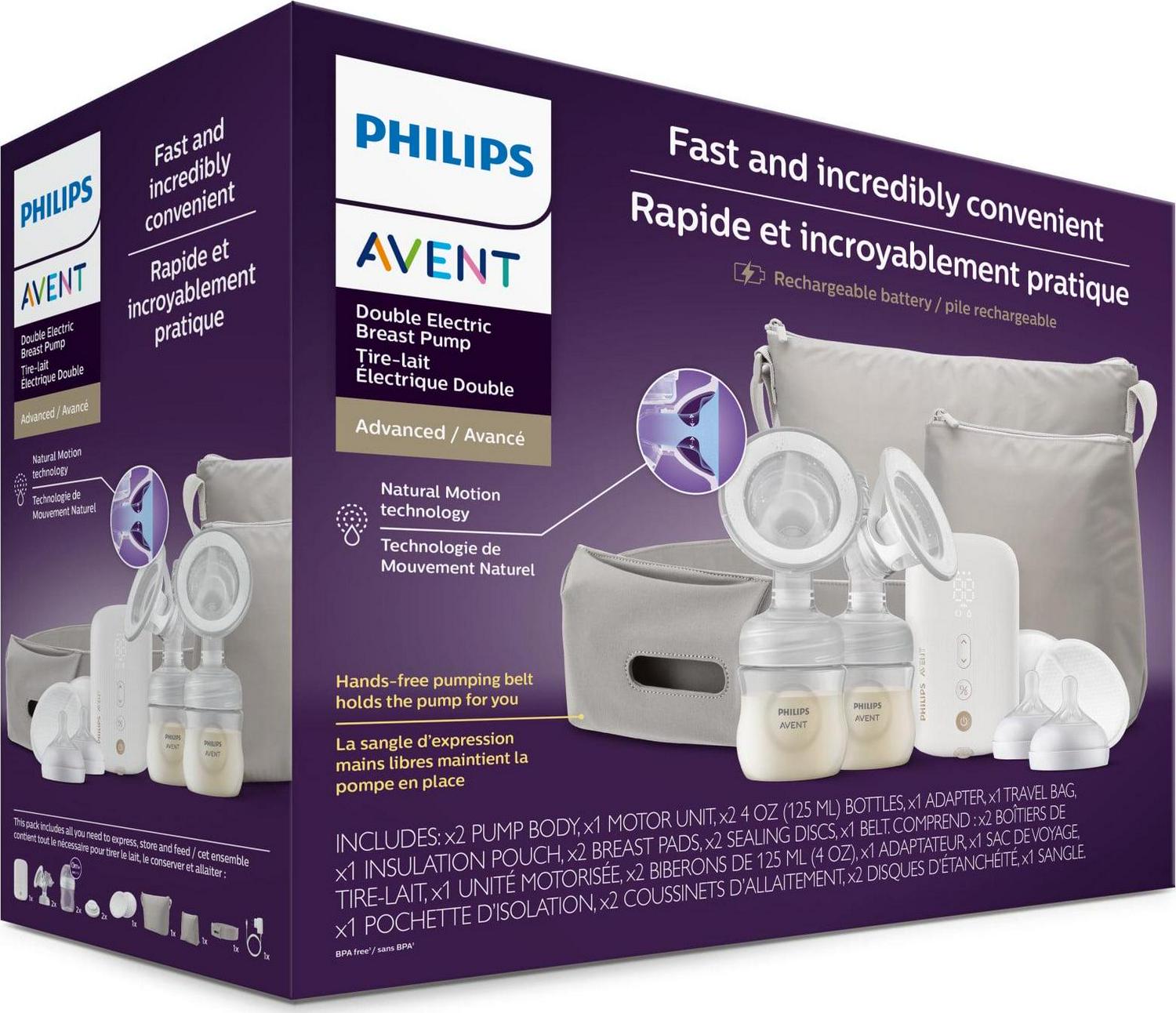 Philips Avent Double Electric Premium Breast Pump, with Natural Motion Technology, SCF394/62 - Image 9