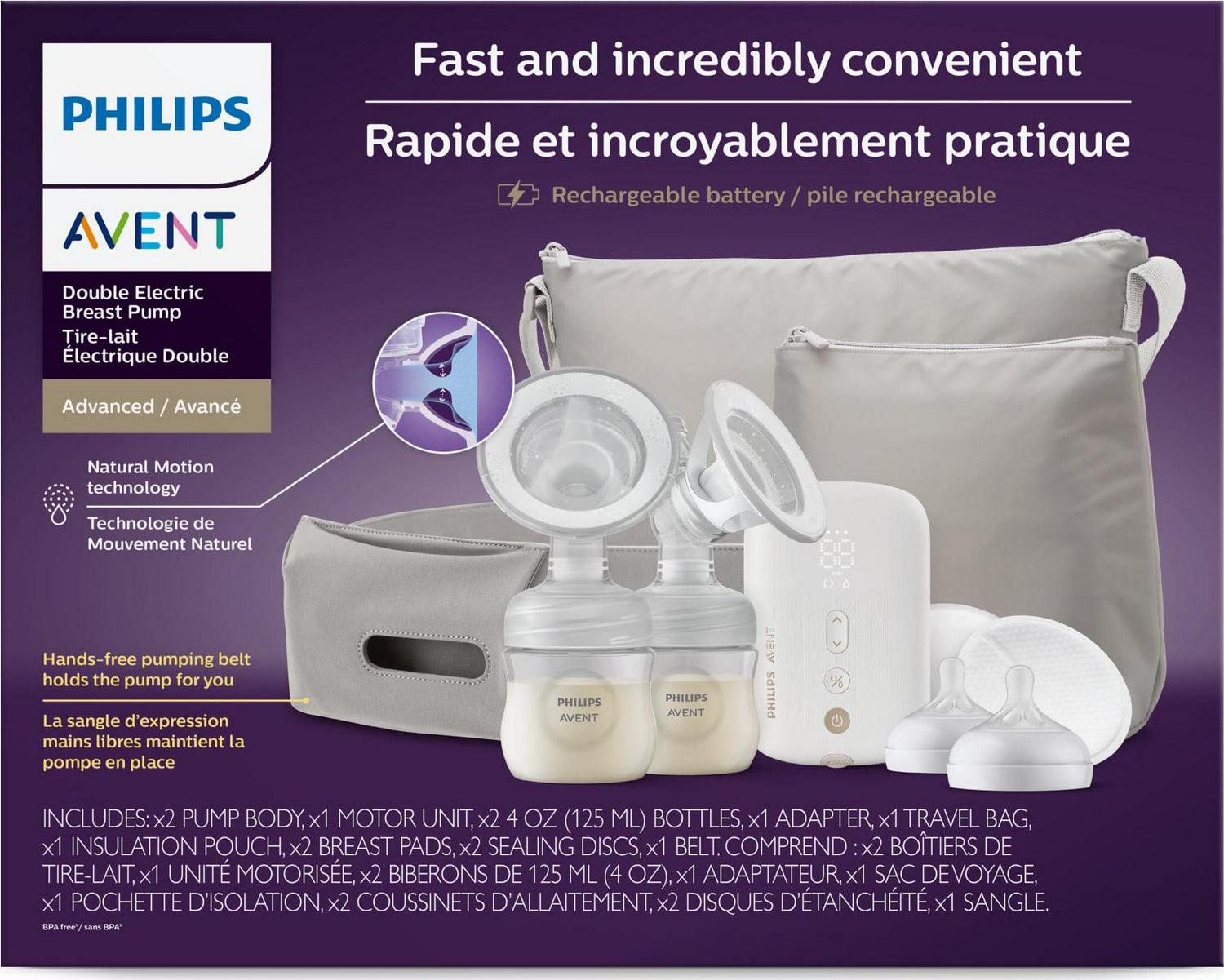 Philips Avent Double Electric Premium Breast Pump, with Natural Motion Technology, SCF394/62 - Image 8