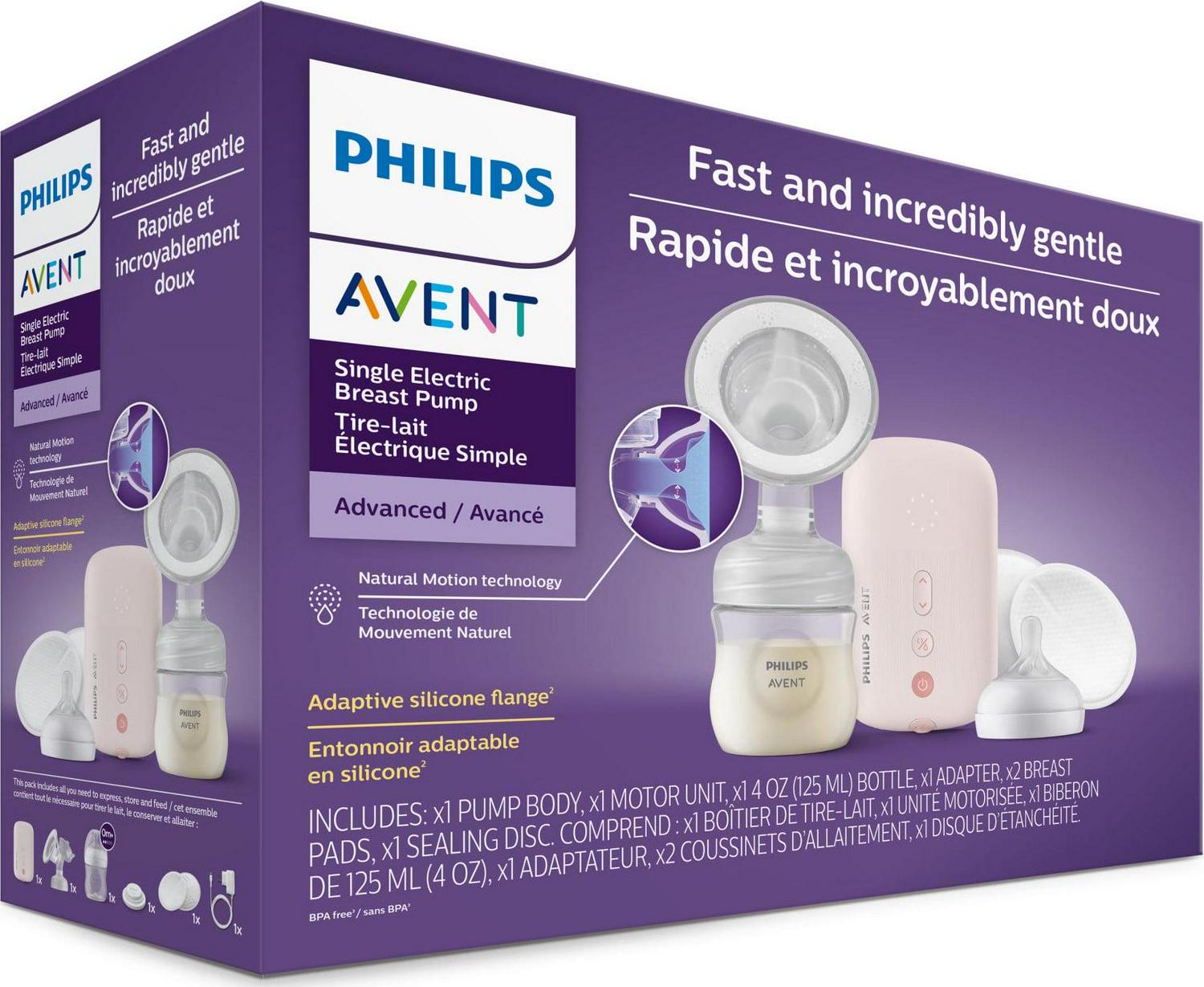 Philips AVENT Single Electric Breast Pump Advanced with Natural Motion Technology, SCF391/62, Pump Light Pink, Bottle Clear - Image 8