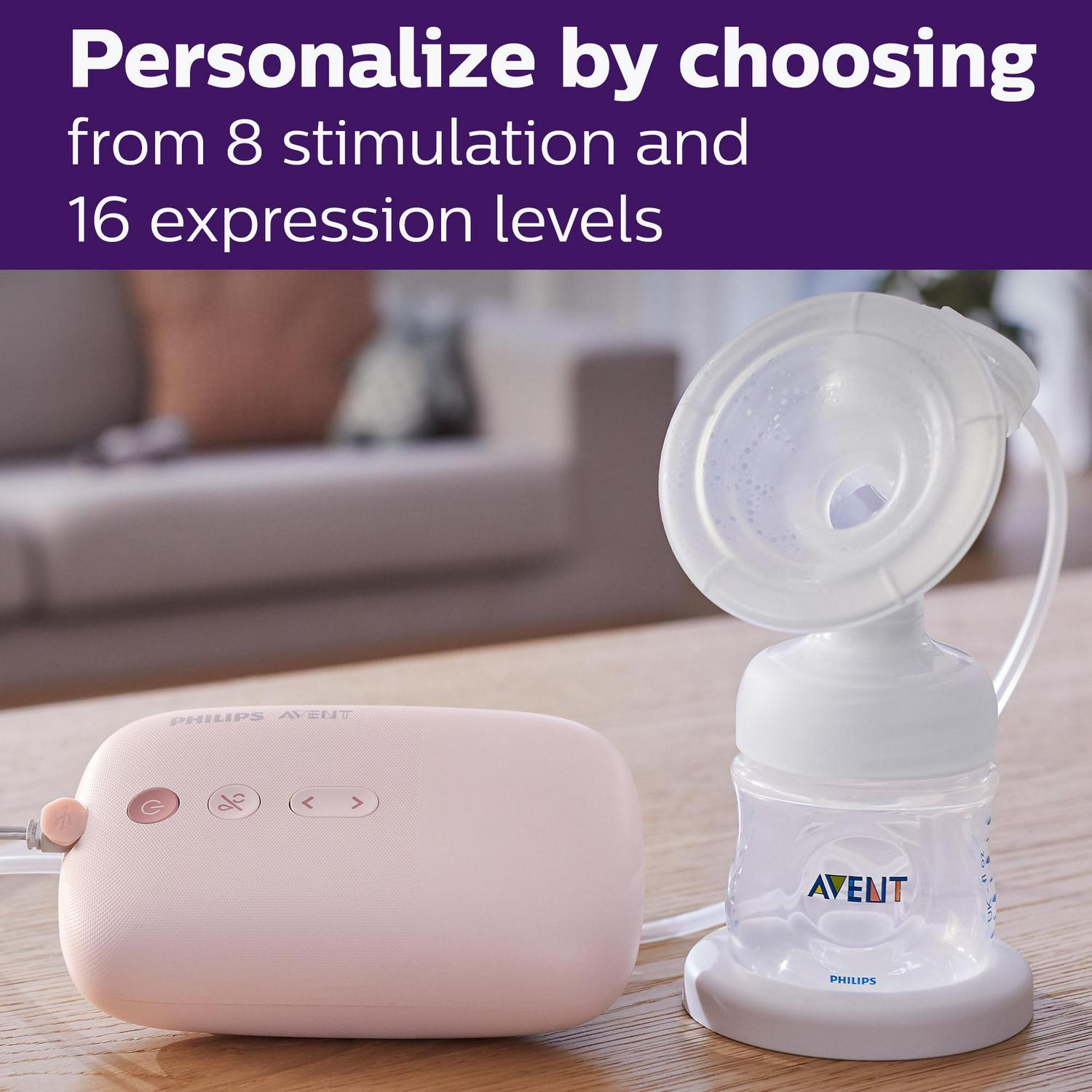 Philips AVENT Single Electric Breast Pump Advanced with Natural Motion Technology, SCF391/62, Pump Light Pink, Bottle Clear - Image 4