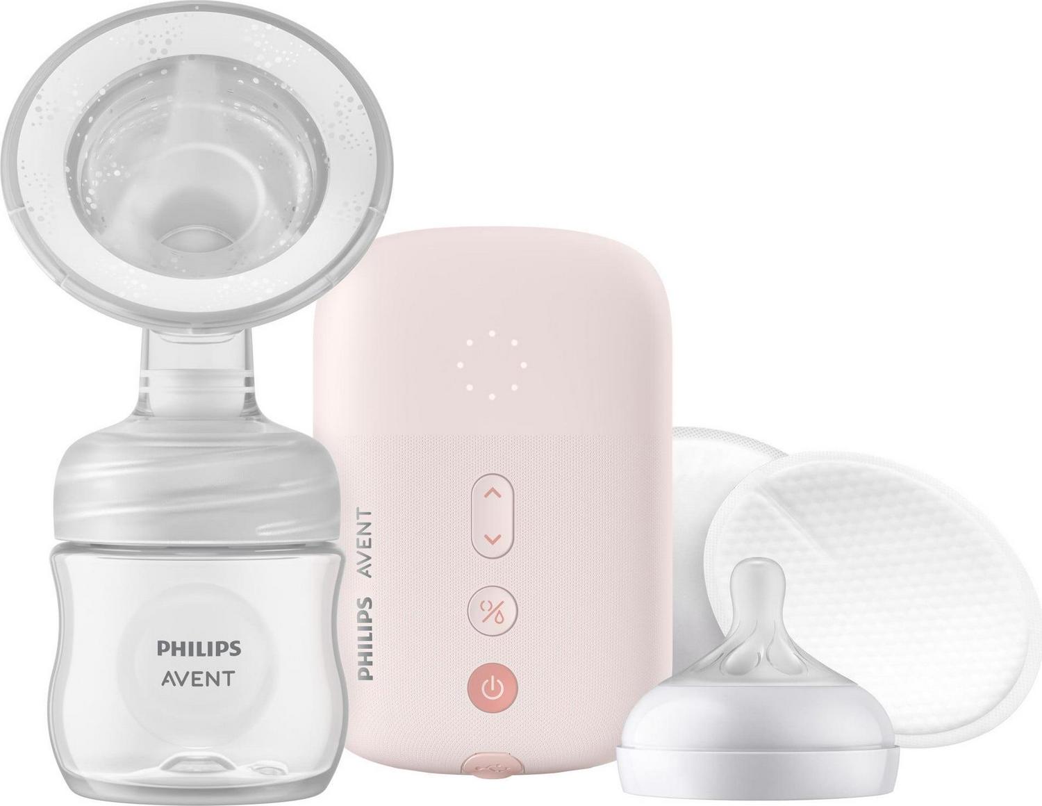 Philips AVENT Single Electric Breast Pump Advanced with Natural Motion Technology, SCF391/62, Pump Light Pink, Bottle Clear