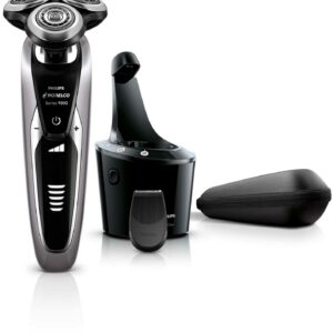 Philips Norelco 9300 Rechargeable Wet & Dry Electric Shaver with Smartclean, Travel Case, Click-On Precision Trimmer, S9311/84