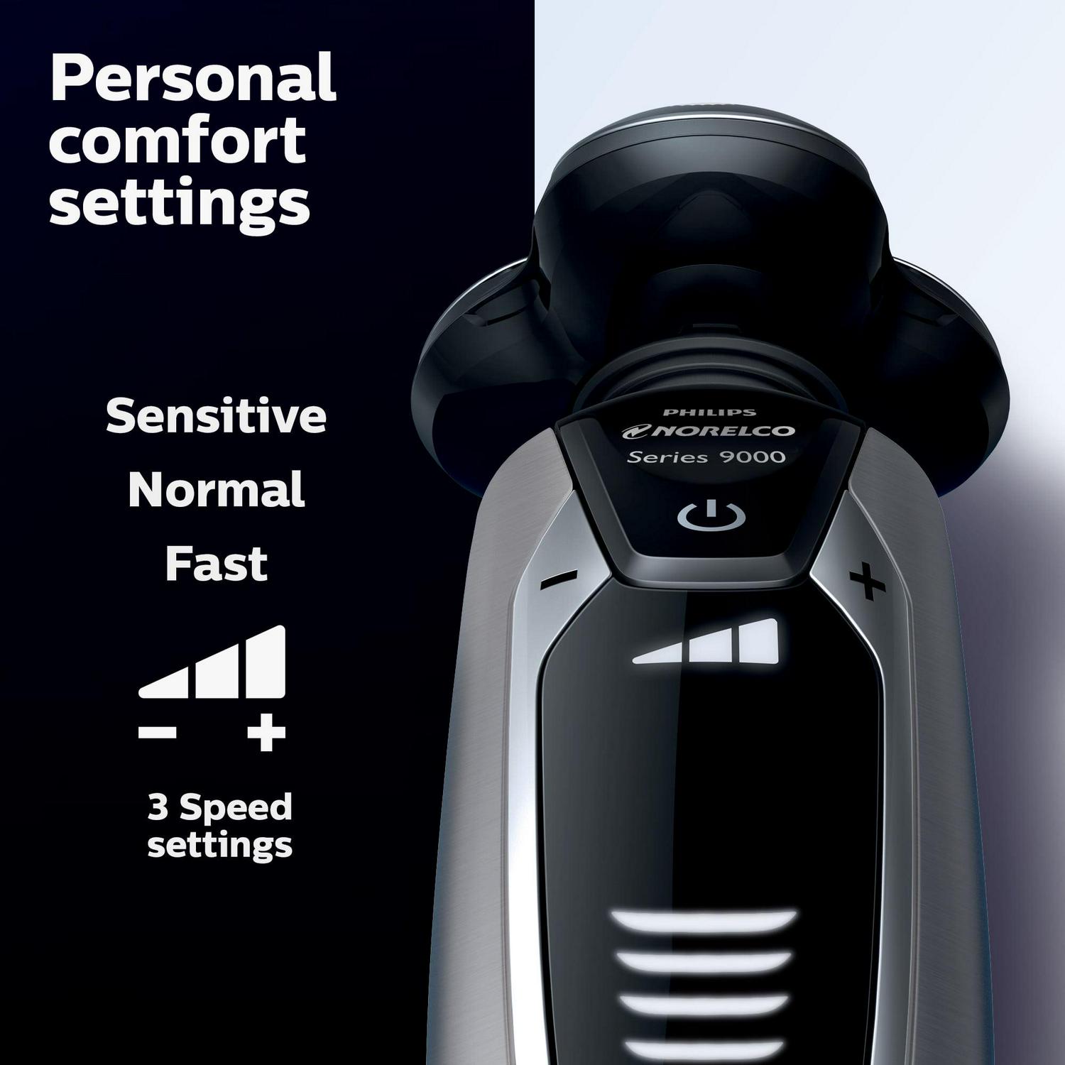 Philips Norelco 9300 Rechargeable Wet & Dry Electric Shaver with Smartclean, Travel Case, Click-On Precision Trimmer, S9311/84 - Image 2