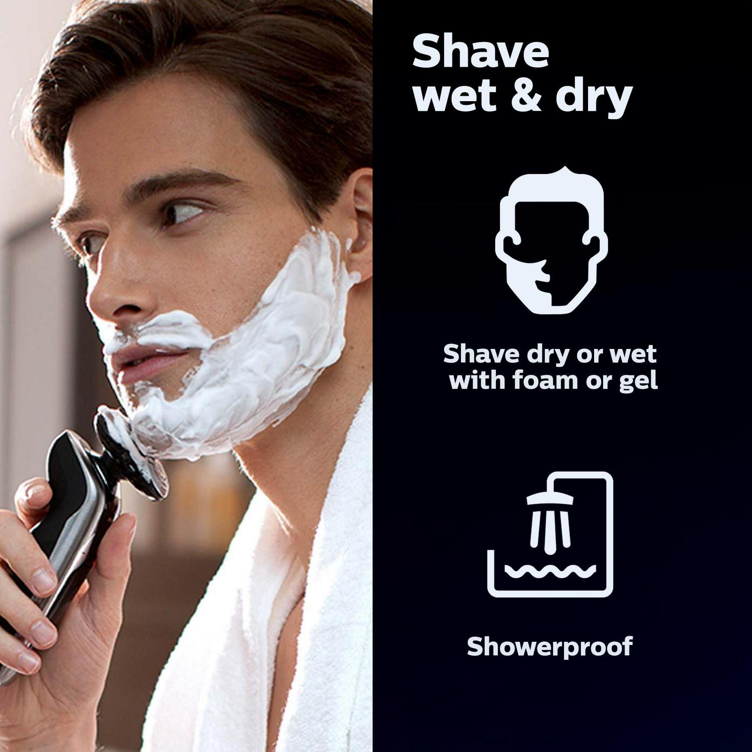 Philips Norelco 9300 Rechargeable Wet & Dry Electric Shaver with Smartclean, Travel Case, Click-On Precision Trimmer, S9311/84 - Image 6