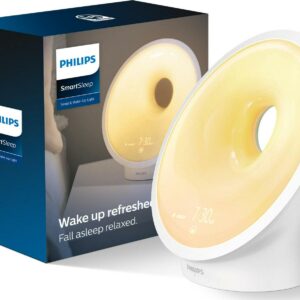 Philips Smartsleep Sleep and Wake-Up Light, Simulated Sunrise and Sunset, Multiple Lights and Sounds, Relaxbreathe To Sleep, HF3650/60