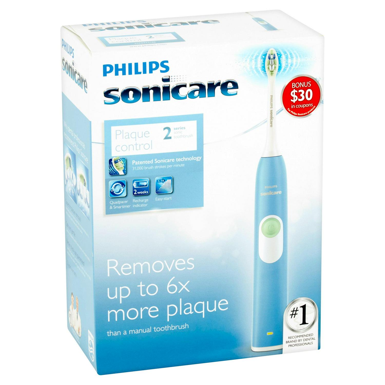 Philips Sonicare 2 Series Plaque Control Rechargeable Electric Toothbrush, Steel Blue HX6211/46 - Image 6