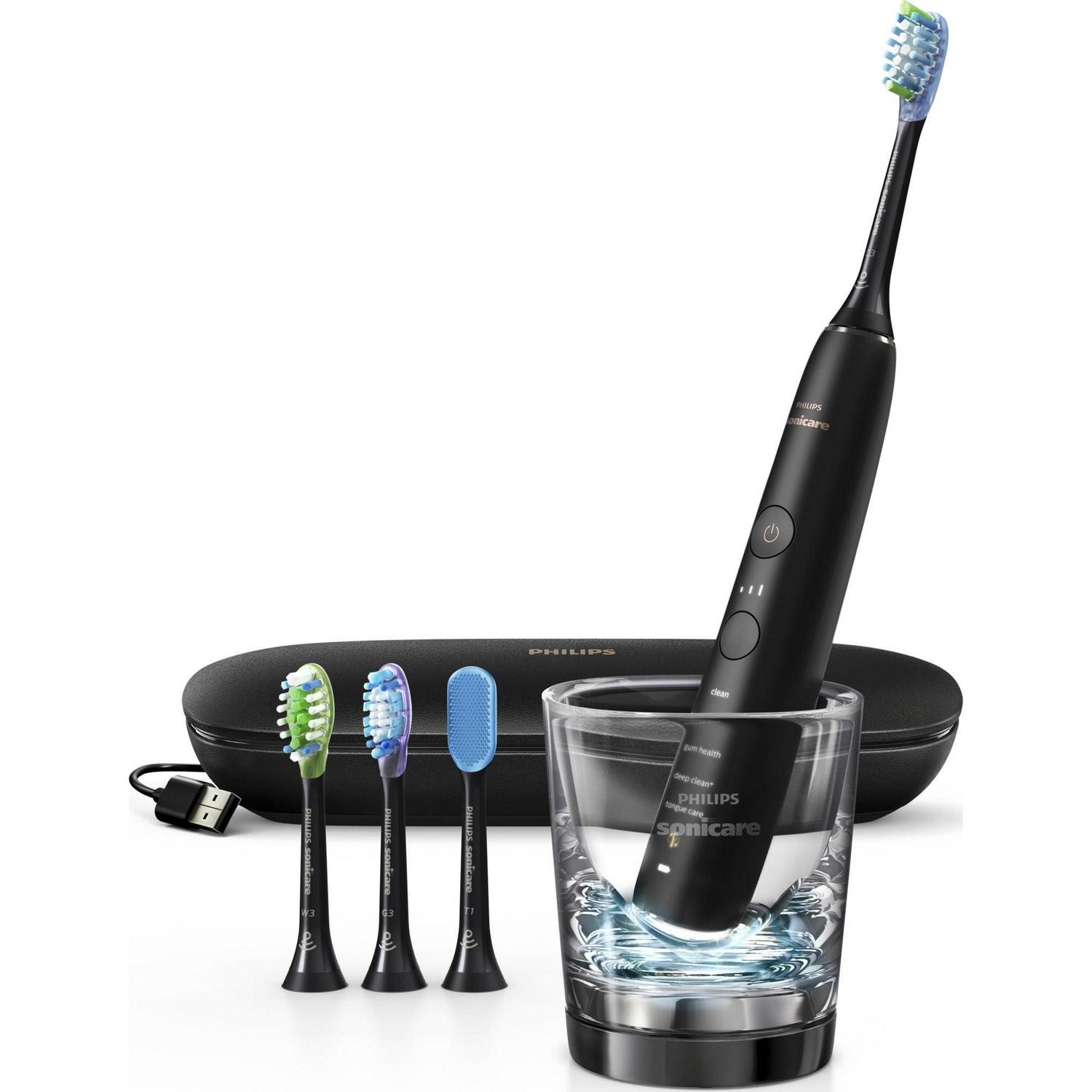 Philips Sonicare Diamondclean Smart Electric, Rechargeable Toothbrush For Complete Oral Care, with Charging Travel Case, 5 Modes – 9500 Series, Black, HX9924/11