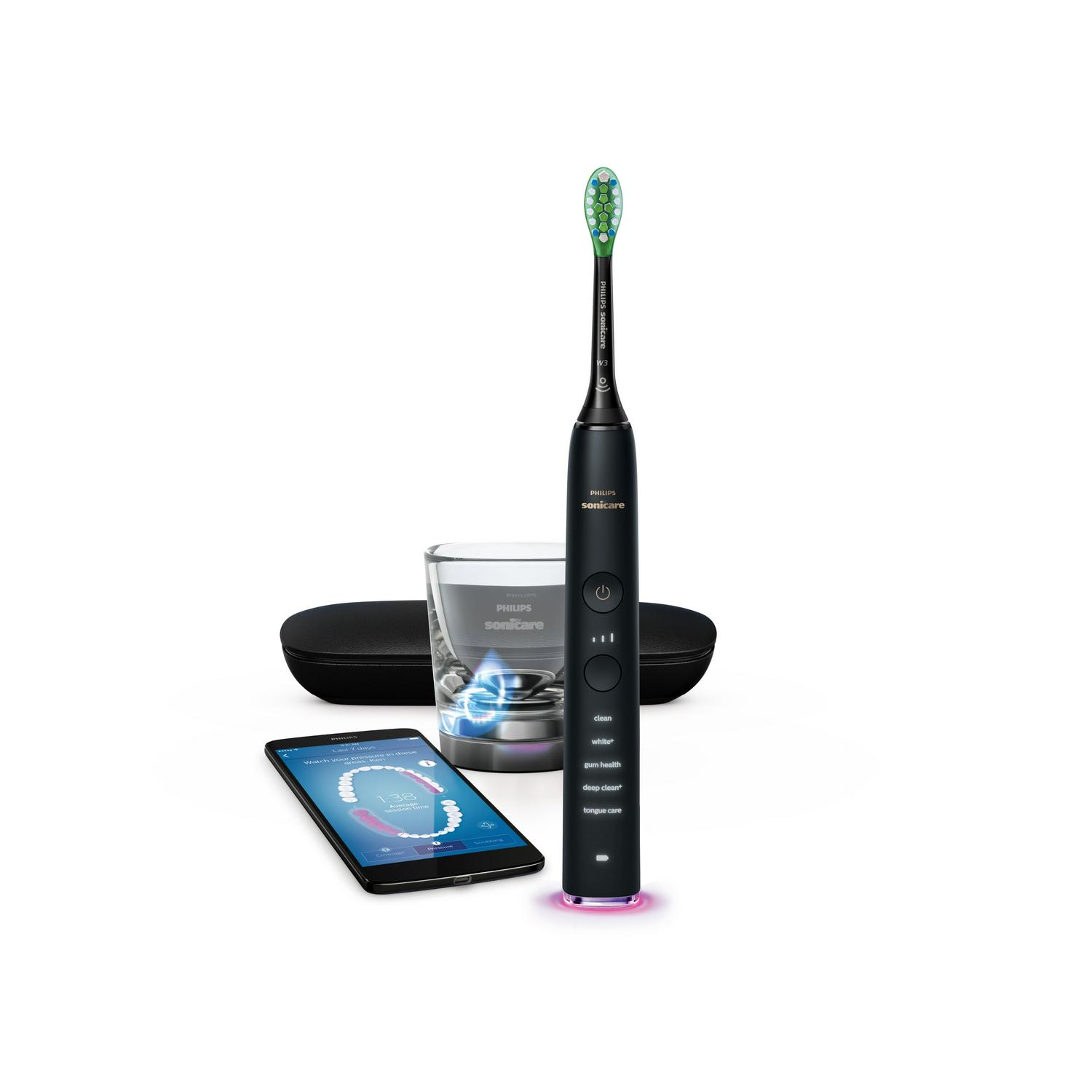 Philips Sonicare Diamondclean Smart Electric, Rechargeable Toothbrush For Complete Oral Care, with Charging Travel Case, 5 Modes – 9500 Series, Black, HX9924/11 - Image 3