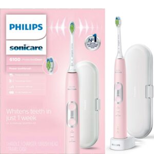 Philips Sonicare ProtectiveClean 6100 Whitening Rechargeable Electric Toothbrush, Pink HX6876/21