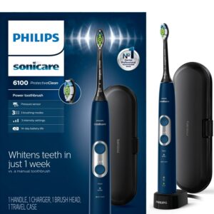 Philips Sonicare ProtectiveClean 6100 Rechargeable Electric Power Toothbrush, Navy Blue, HX6871/49