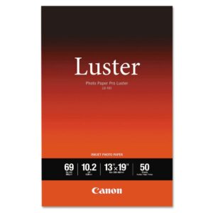 Canon LU-101 Luster Inkjet Photo Paper (6211B005), 13" x 19", White, 50 Sheets/Pack