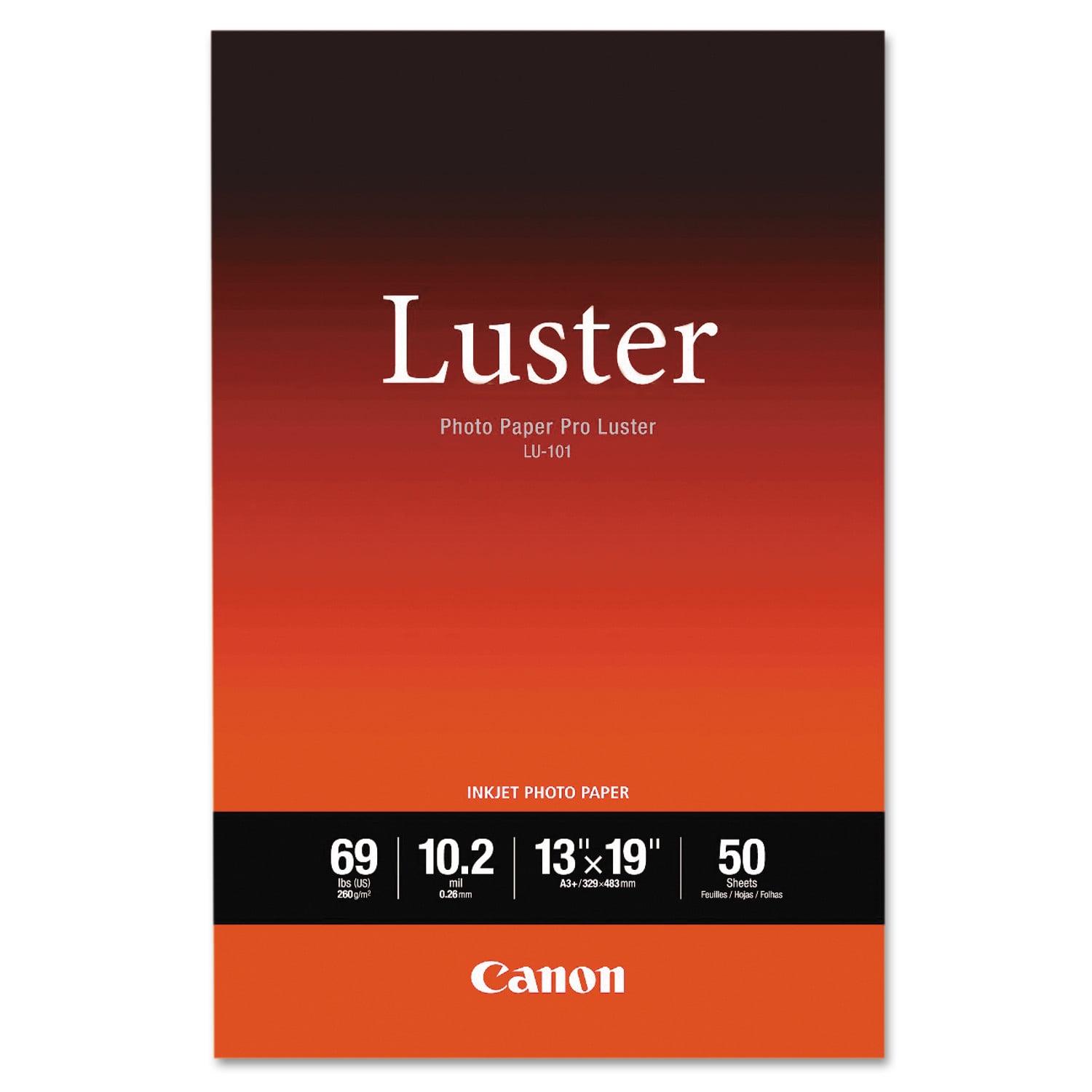 Canon LU-101 Luster Inkjet Photo Paper (6211B005), 13" x 19", White, 50 Sheets/Pack