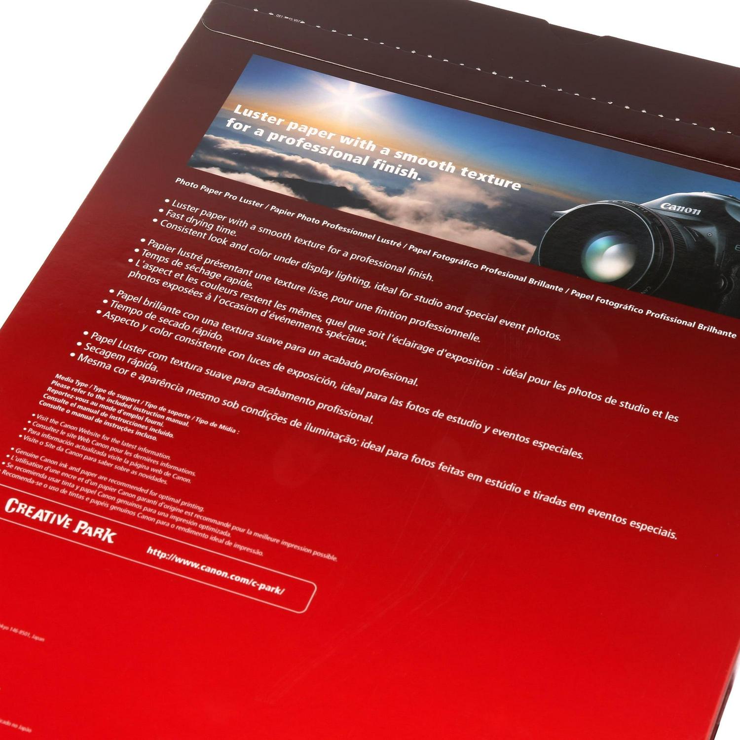 Canon LU-101 Luster Inkjet Photo Paper (6211B005), 13" x 19", White, 50 Sheets/Pack - Image 4