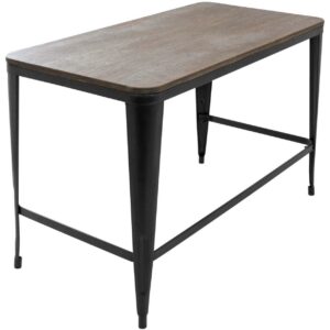 Pia Industrial Desk in Black and Espresso