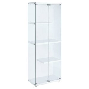 Picket House Furnishings Maxwell Tempered Glass Display Cabinet in Clear