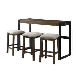 Picket House Furnishings Enrico Multipurpose Bar Table Set in Walnut