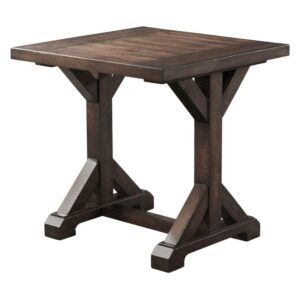 Picket House Furnishings Flynn Trestle End Table in Walnut