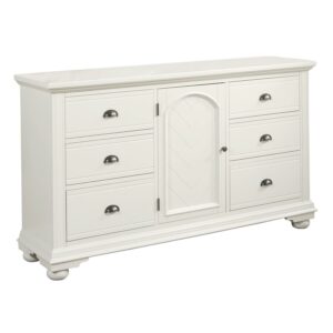 Picket House Furnishings Addison 6 Drawer Door Dresser in White