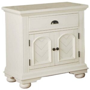 Picket House Furnishings Addison White Nightstand-Finish:White,Material:Solid poplar hardwoods and MDF,Style:Traditional