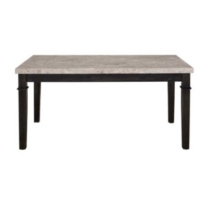 Picket House Furnishings Bradley Marble Dining Table, Dark Walnut