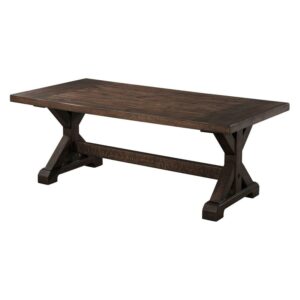 Picket House Furnishings Flynn Trestle Coffee Table in Walnut