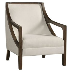 Picket House Furnishings Dayna Beige Accent Chair with Brown Frame