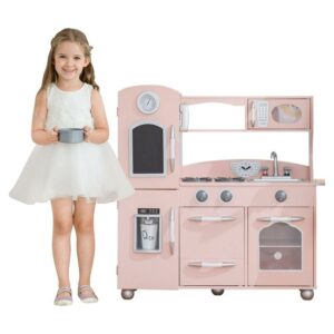 Little Chef Westchester Retro Wooden Play Kitchen, Pink