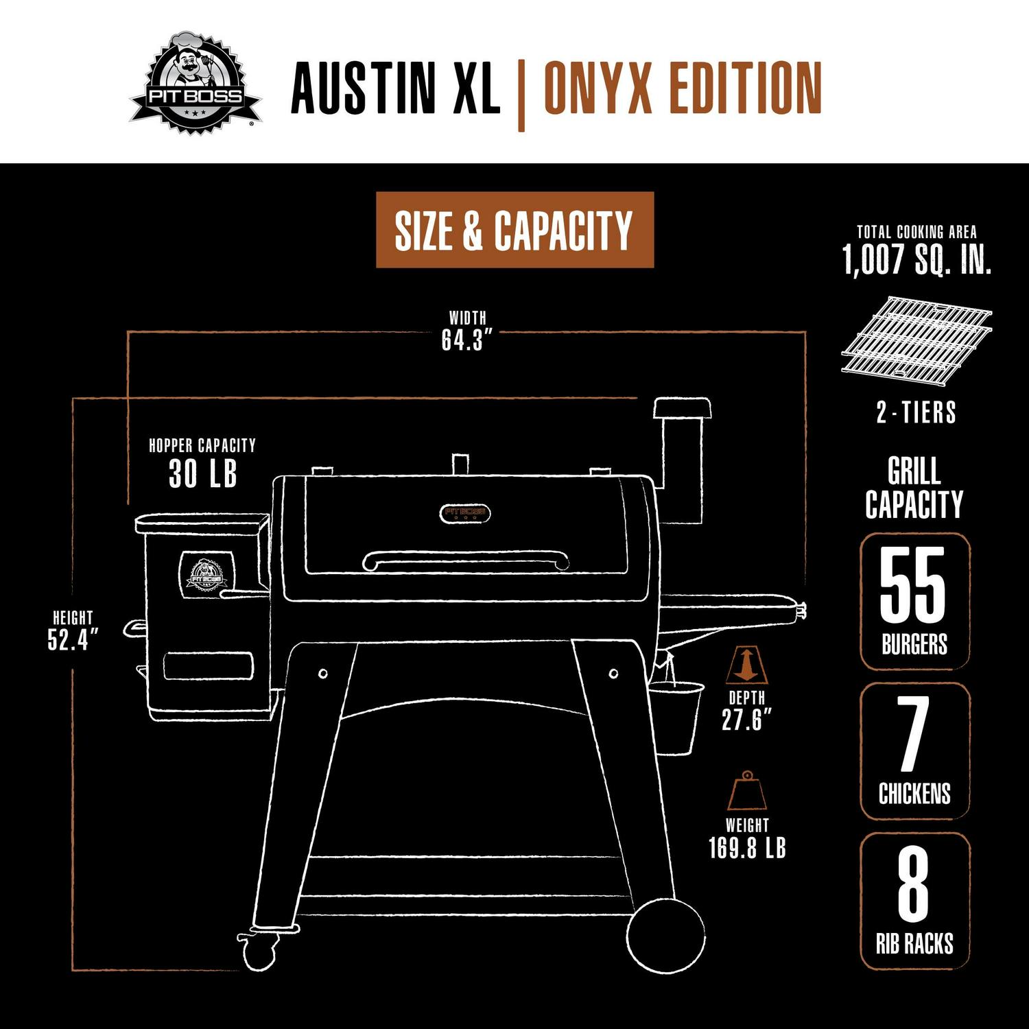 Pit Boss Pellet Smoker, Austin XL 1000 Square Inch Wood Fired Pellet Grill, Onyx Series - Image 10