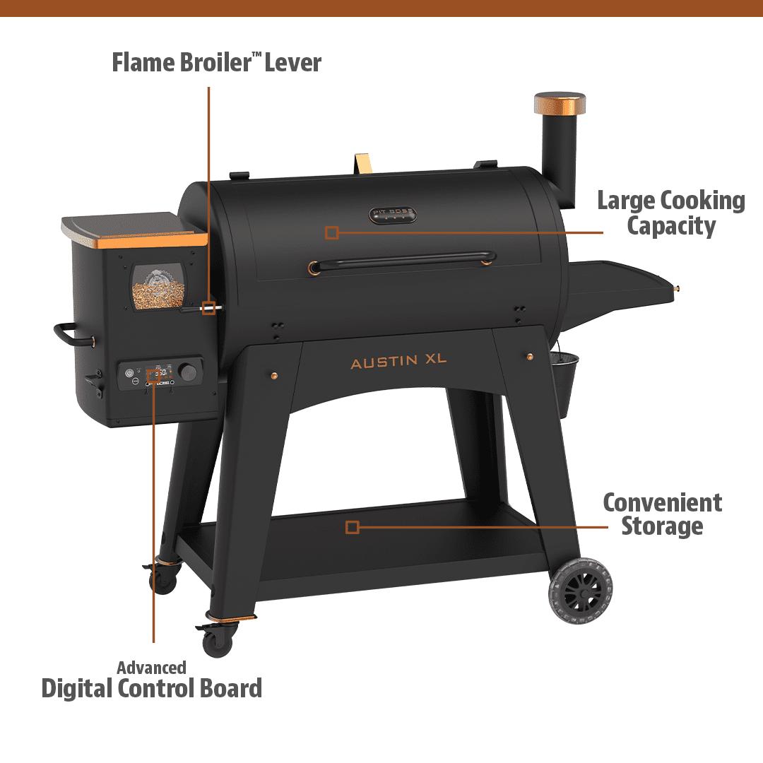 Pit Boss Pellet Smoker, Austin XL 1000 Square Inch Wood Fired Pellet Grill, Onyx Series - Image 2