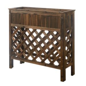 Designs2Go 36" Patio Planter in Weathered Cedar Cinnamon Wood Finish