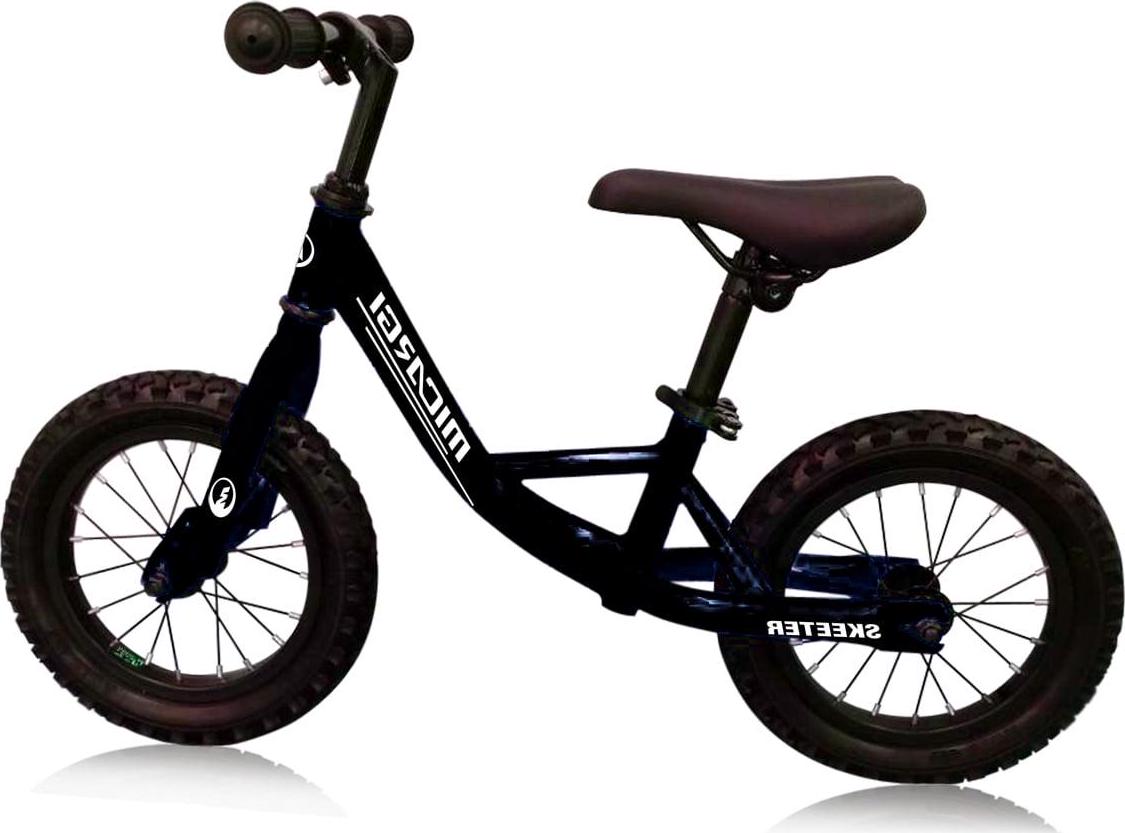 PlayWorld 12" Push Bike Balance Bicycle Steel Frame Air Tire, Black Wheel Kid's Bike - Black - Image 8