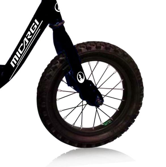 PlayWorld 12" Push Bike Balance Bicycle Steel Frame Air Tire, Black Wheel Kid's Bike - Black - Image 7