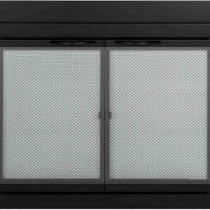 Pleasant Hearth Warming AN-1012 Alpine Fireplace Glass Door for Masonry Fireplaces, Large, Black