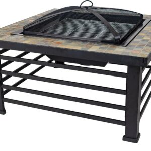 Pleasant Hearth Cascade Slate Top Fire Pit