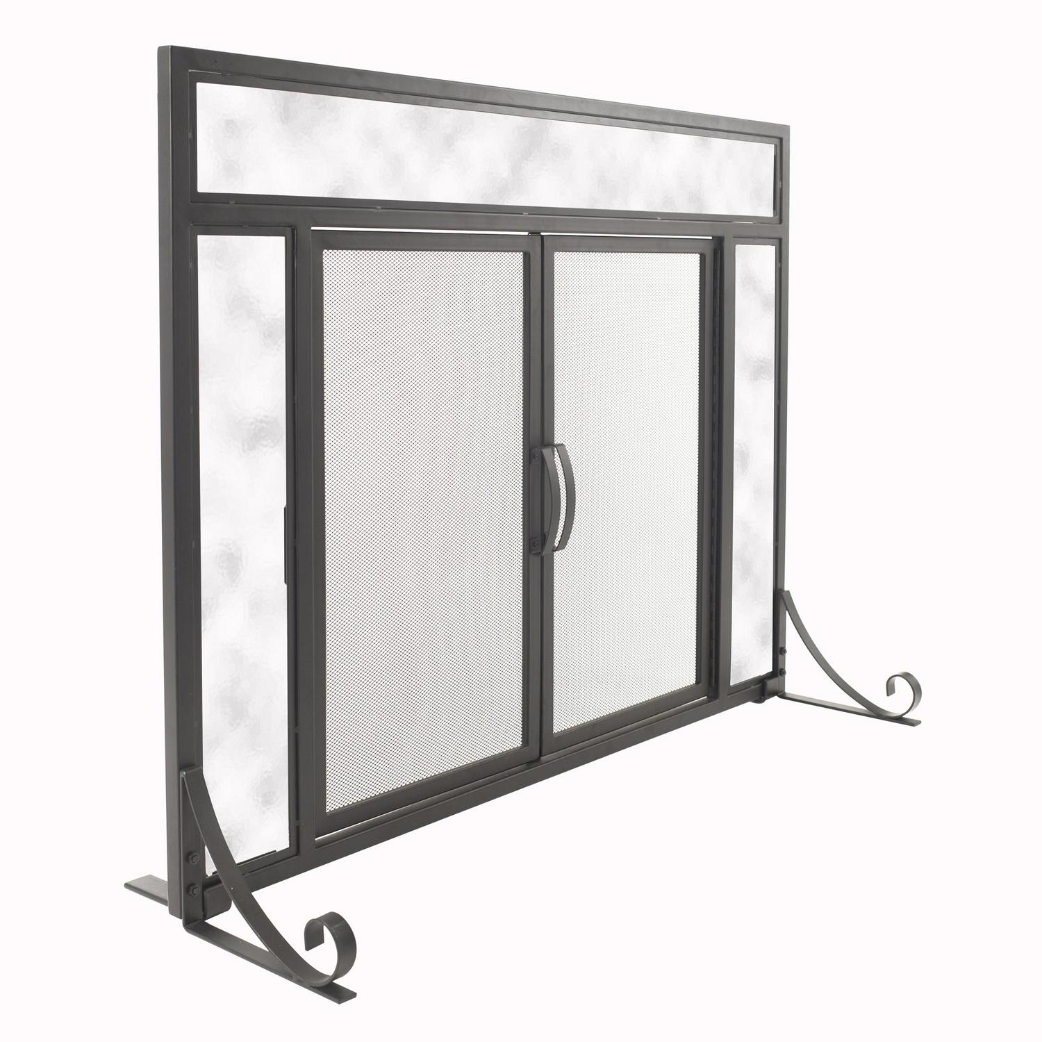 Pleasant Hearth Manchester Steel and Glass Fireplace Screen (Large Size) - Image 4