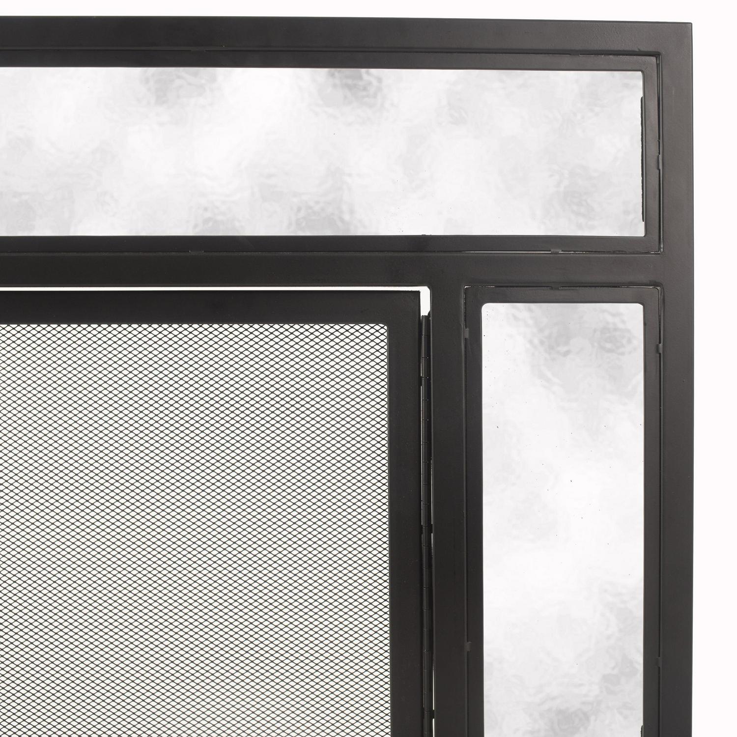 Pleasant Hearth Manchester Steel and Glass Fireplace Screen (Large Size) - Image 10