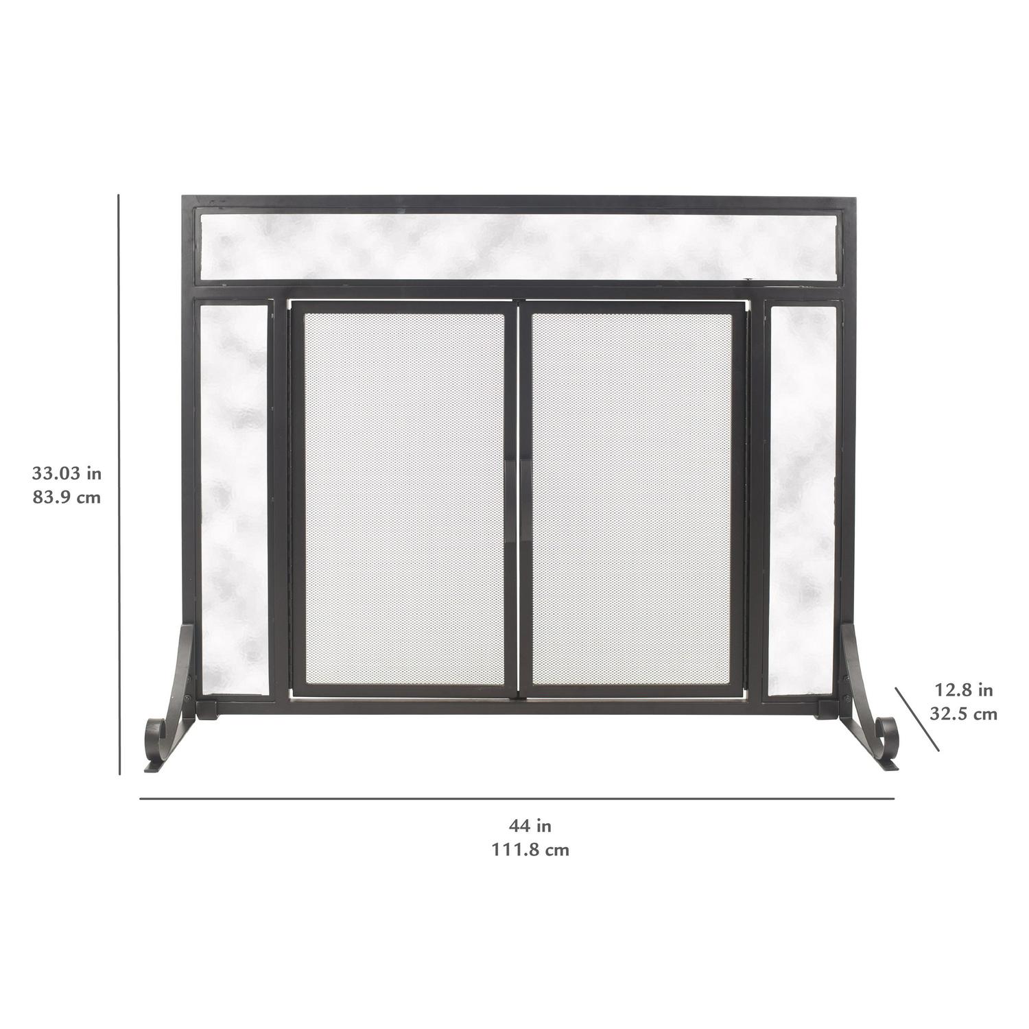 Pleasant Hearth Manchester Steel and Glass Fireplace Screen (Large Size) - Image 6