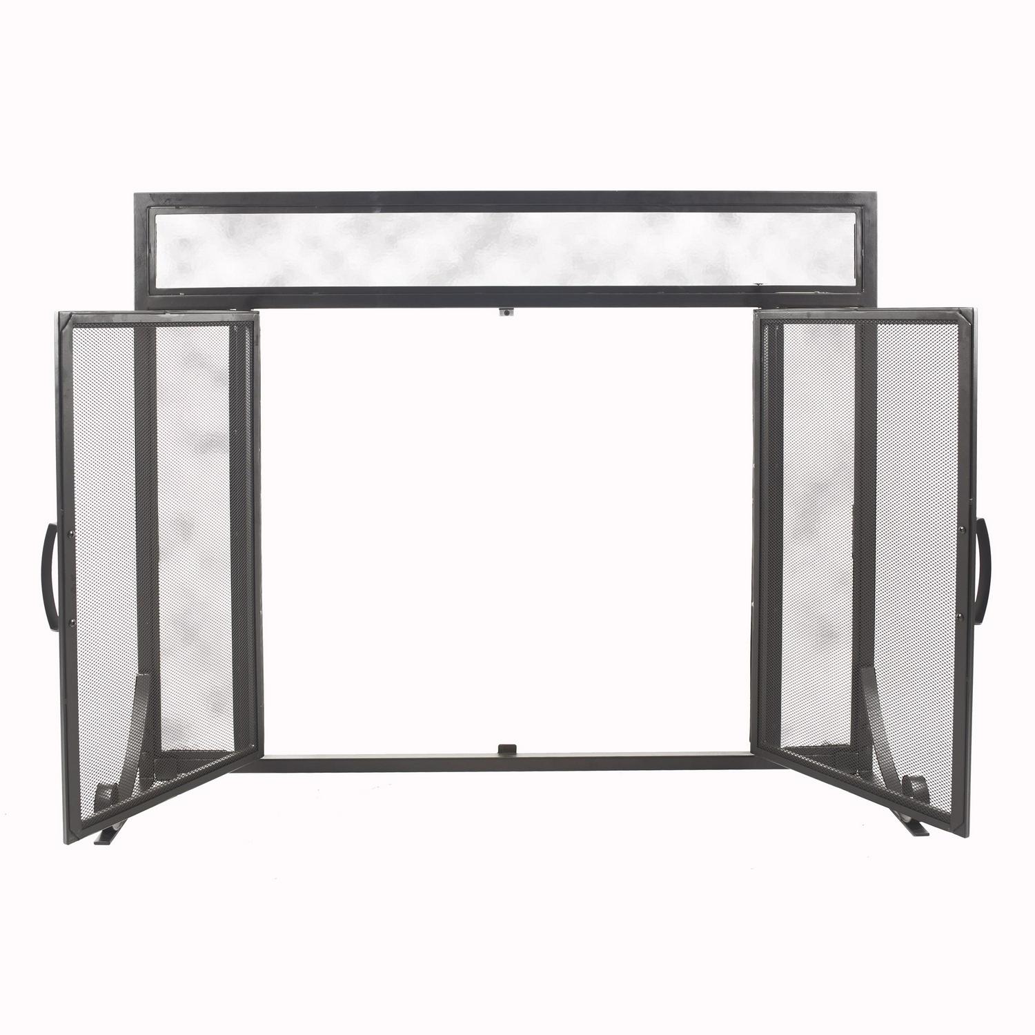 Pleasant Hearth Manchester Steel and Glass Fireplace Screen (Large Size) - Image 3