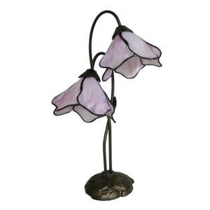 Dale Tiffany Poelking 2 Light Pink Lily Table Lamp